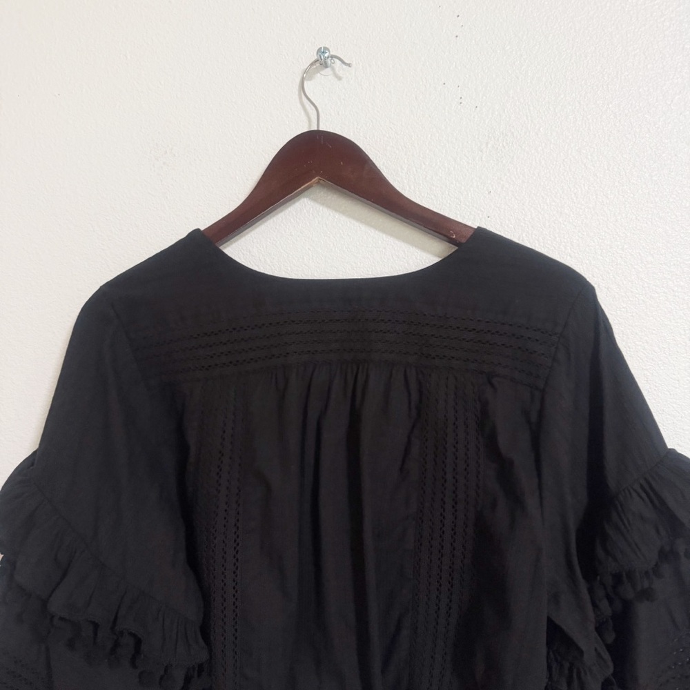 NEW House of Harlow Puff Sleeve Cotton Poplin Crop Top - Picture 5 of 11